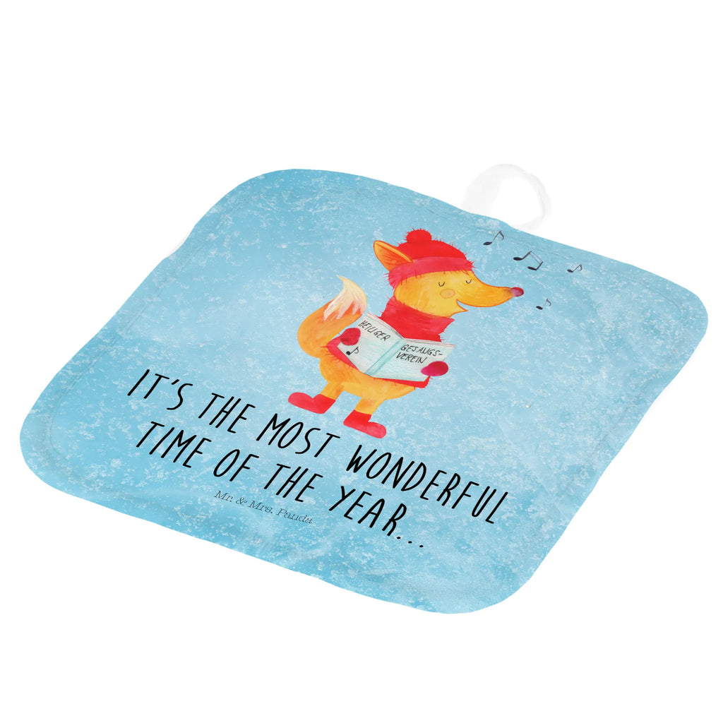 2-elementowy zestaw podkładek pod garnki lis Śpiewak Topflappen 2er Set, Topflappenset, topfhalter, Topfuntersetzer, Topflappen, Topflappen Set, Topfhandschuhe, 2er Set Topflappen, Wintermotiv, Winter, Weihnachtsdeko, Weihnachten, Nikolaus, Advent, Heiligabend, Geschenk Sänger, Fuchs, Singen, Füchse, Sänger, Weihnachtslieder