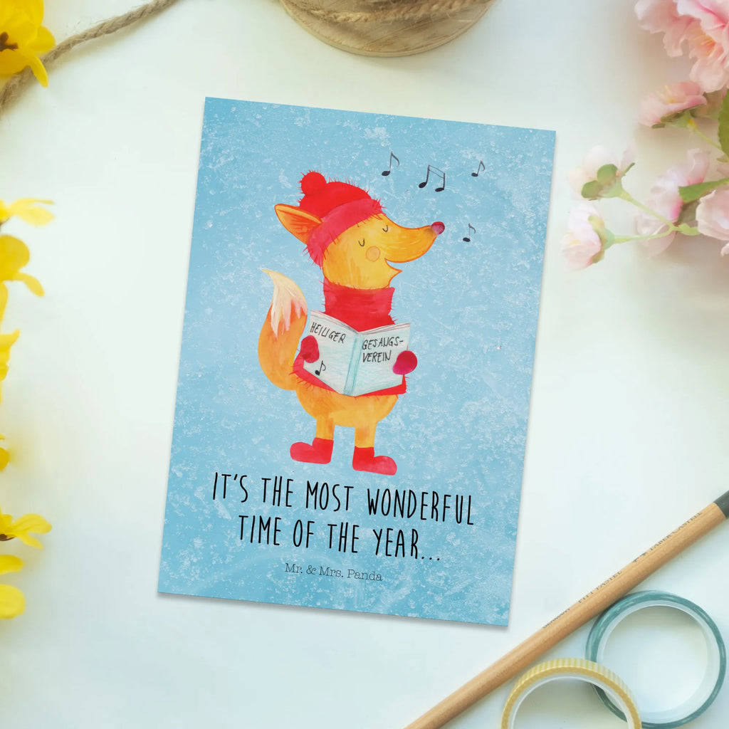 Postkarte Fuchs Sänger Ansichtskarten, Karte, Ansichtskarte, Geschenkkarte, Grußkarte, Einladung Geburtstag, Postkarte, Geburtstagskarte, Einladung, Einladungskarte, Einladungskarten Geburtstag, Dankeskarte, Winter, Weihnachten, Weihnachtsdeko, Nikolaus, Advent, Heiligabend, Wintermotiv, Geschenk Sänger, Füchse, Fuchs, Weihnachtslieder, Singen, Sänger