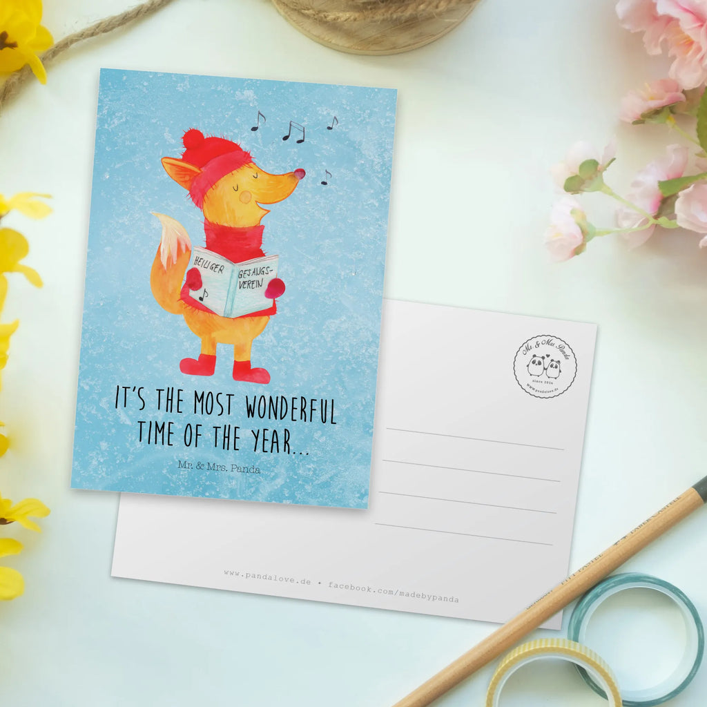 Postkarte Fuchs Sänger Ansichtskarten, Karte, Ansichtskarte, Geschenkkarte, Grußkarte, Einladung Geburtstag, Postkarte, Geburtstagskarte, Einladung, Einladungskarte, Einladungskarten Geburtstag, Dankeskarte, Winter, Weihnachten, Weihnachtsdeko, Nikolaus, Advent, Heiligabend, Wintermotiv, Geschenk Sänger, Füchse, Fuchs, Weihnachtslieder, Singen, Sänger