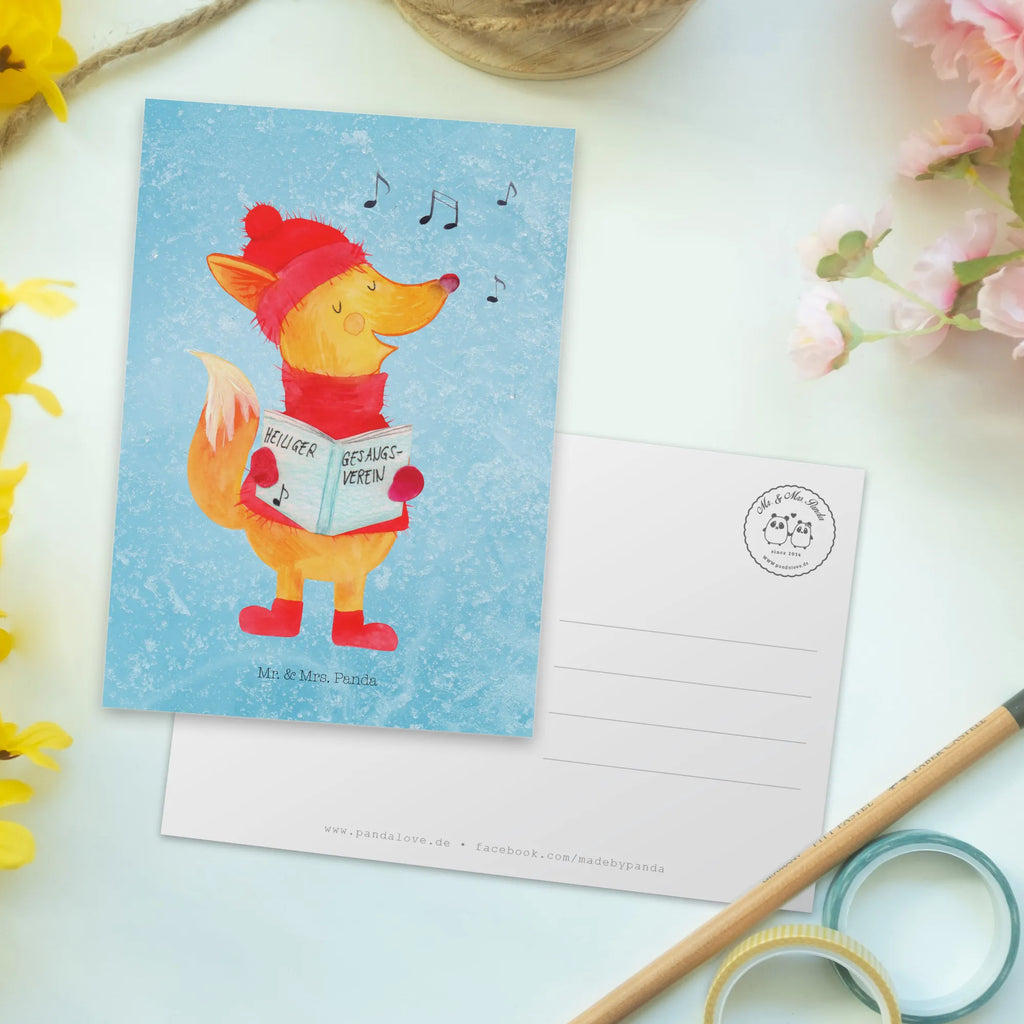 Postkarte Fuchs Sänger Ansichtskarten, Karte, Ansichtskarte, Geschenkkarte, Grußkarte, Einladung Geburtstag, Postkarte, Geburtstagskarte, Einladung, Einladungskarte, Einladungskarten Geburtstag, Dankeskarte, Winter, Weihnachten, Weihnachtsdeko, Nikolaus, Advent, Heiligabend, Wintermotiv, Geschenk Sänger, Füchse, Fuchs, Weihnachtslieder, Singen, Sänger