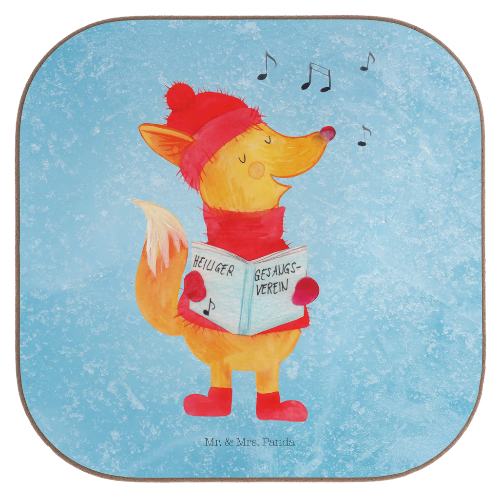 Square coaster Fox Singer Holzuntersetzer, Untersetzer für Gläser, Bierdeckel, Korkuntersetzer, Untersetzer Design, Untersetzer, Getränkeuntersetzer, Glasuntersetzer, Untersetzer aus Holz, Tassen Untersetzer, Untersetzer Holz, Untersetzer Gläser, Winter, Weihnachten, Weihnachtsdeko, Nikolaus, Advent, Heiligabend, Wintermotiv, Fuchs, Weihnachtslieder, Füchse, Sänger, Singen, Geschenk Sänger