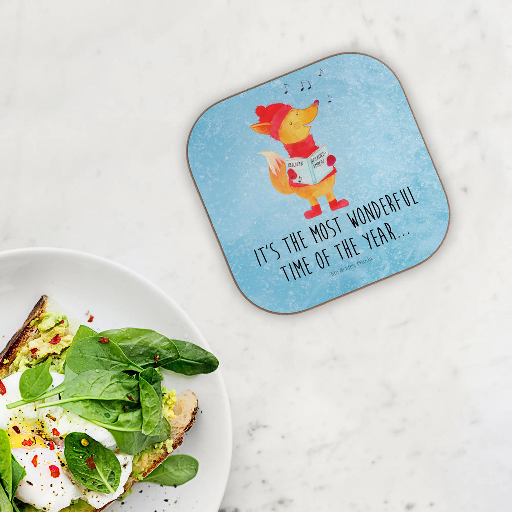 Square coaster Fox Singer Holzuntersetzer, Untersetzer für Gläser, Bierdeckel, Korkuntersetzer, Untersetzer Design, Untersetzer, Getränkeuntersetzer, Glasuntersetzer, Untersetzer aus Holz, Tassen Untersetzer, Untersetzer Holz, Untersetzer Gläser, Winter, Weihnachten, Weihnachtsdeko, Nikolaus, Advent, Heiligabend, Wintermotiv, Fuchs, Weihnachtslieder, Füchse, Sänger, Singen, Geschenk Sänger