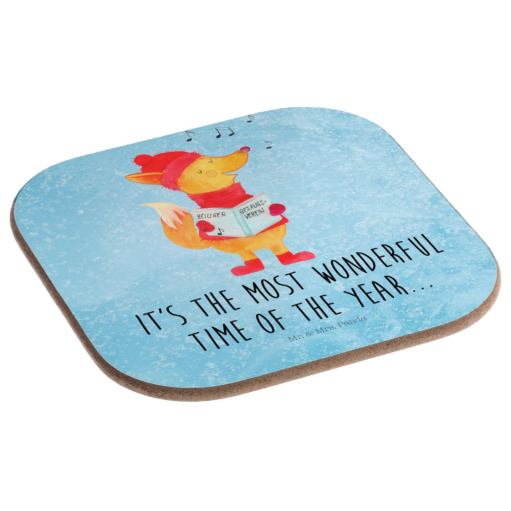 Square coaster Fox Singer Holzuntersetzer, Untersetzer für Gläser, Bierdeckel, Korkuntersetzer, Untersetzer Design, Untersetzer, Getränkeuntersetzer, Glasuntersetzer, Untersetzer aus Holz, Tassen Untersetzer, Untersetzer Holz, Untersetzer Gläser, Winter, Weihnachten, Weihnachtsdeko, Nikolaus, Advent, Heiligabend, Wintermotiv, Fuchs, Weihnachtslieder, Füchse, Sänger, Singen, Geschenk Sänger