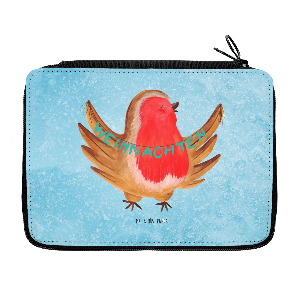 Leather folder robin Christmas pupil, pen roll, motif, pencil case, enrolment, pencil bag, child, school, primary school, gift, Winter, Christmas, Christmas time, snow, Christmas Eve, Merry Christmas, winter, Christmas motif, bird, xmas, Christmas greeting