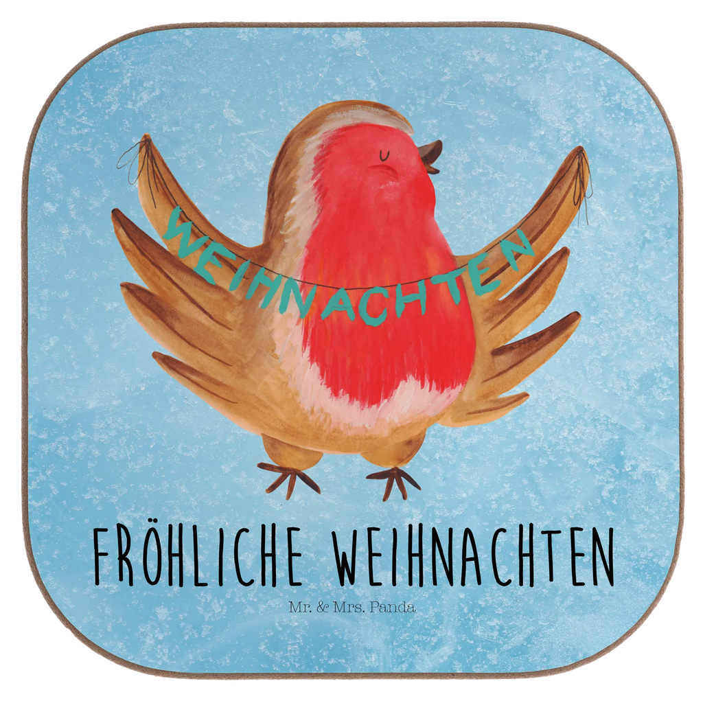 Square coaster robin Christmas presents, Coasters, breakfast, party, gifts, glass coasters, gift, Winter, Christmas, Christmas time, snow, winter, Merry Christmas, Christmas motif, Christmas greeting, xmas, bird, Christmas Eve