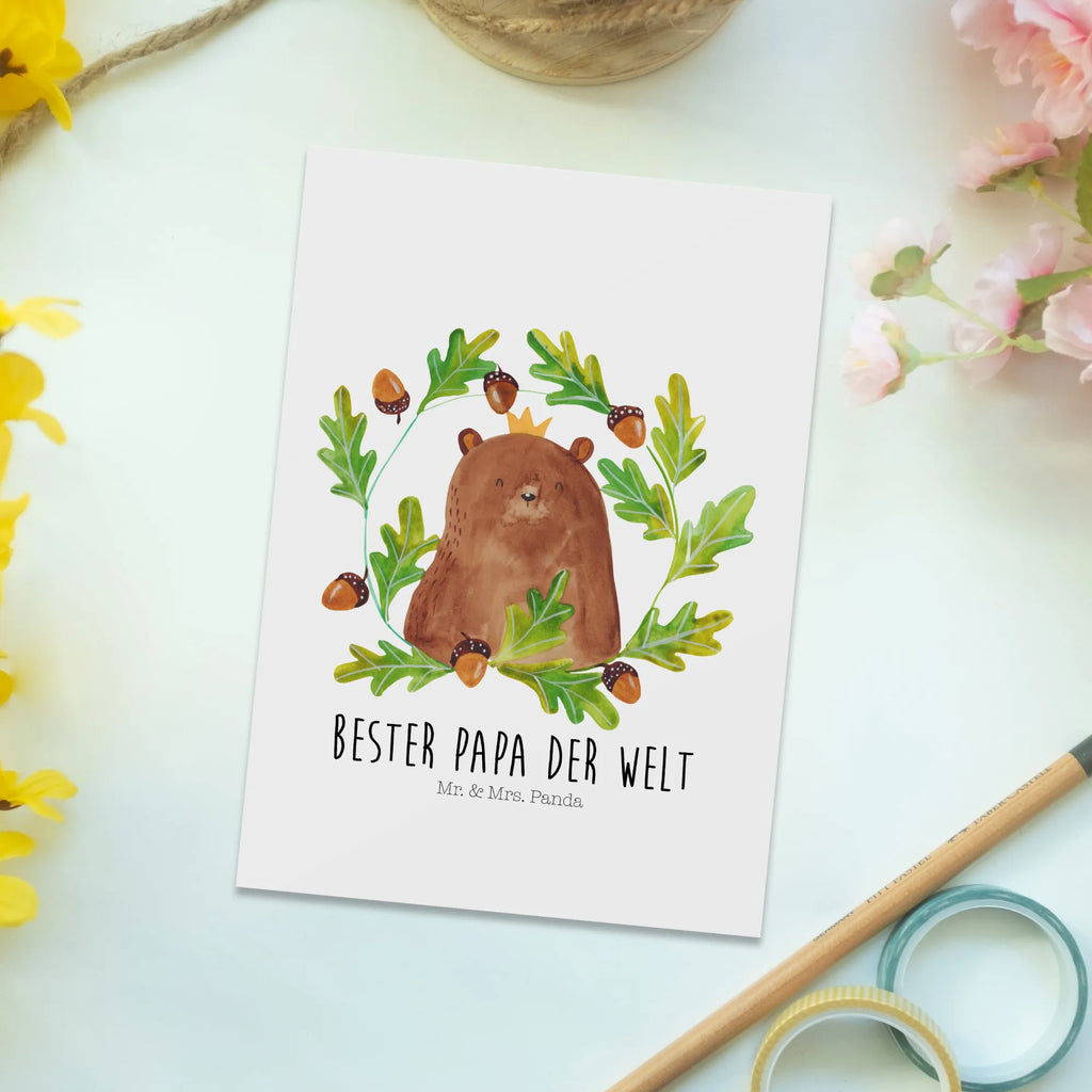 Pocztówka Niedźwiedź król Fotokarte, einzelkarte, Motivkarte, Ansichtskarten, Postkarte, Kunstkarten, bildkarte, Postkarten, kunstkarte, Grußkarte, Designkarte, spruchkarte, Ansichtskarte, Teddy, Teddybär, Bär, Vater, Bester Papa, Papi, Dad, Papa, Weltbester Papa, Vatertag, Papa Bär, Bester Vater, Daddy