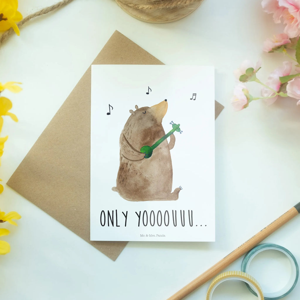 Greetings card bear guitar Geburtstagskarte, Glückwunschkarte, Klappkarte, Karte, Einladungskarte, Hochzeitskarte, Ansichtskarten, Grußkarte, Bär, Teddy, Teddybär