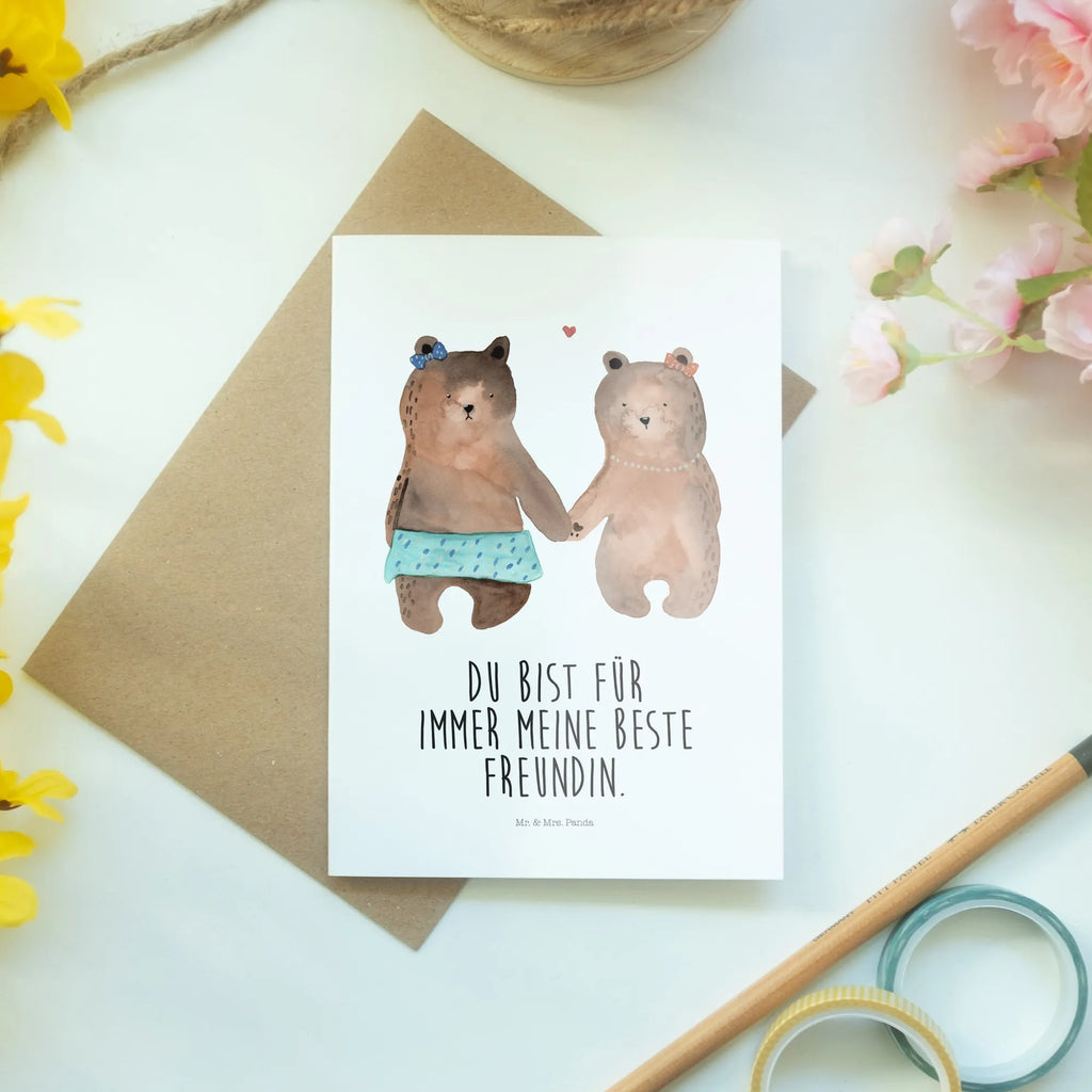Greetings card bear Girlfriend greeting card, invitation card, folding card, wedding card, birthday card, bear, teddy, teddy bear, cuddly toy, bear girlfriend best friend love proof of love loves buddy buddy