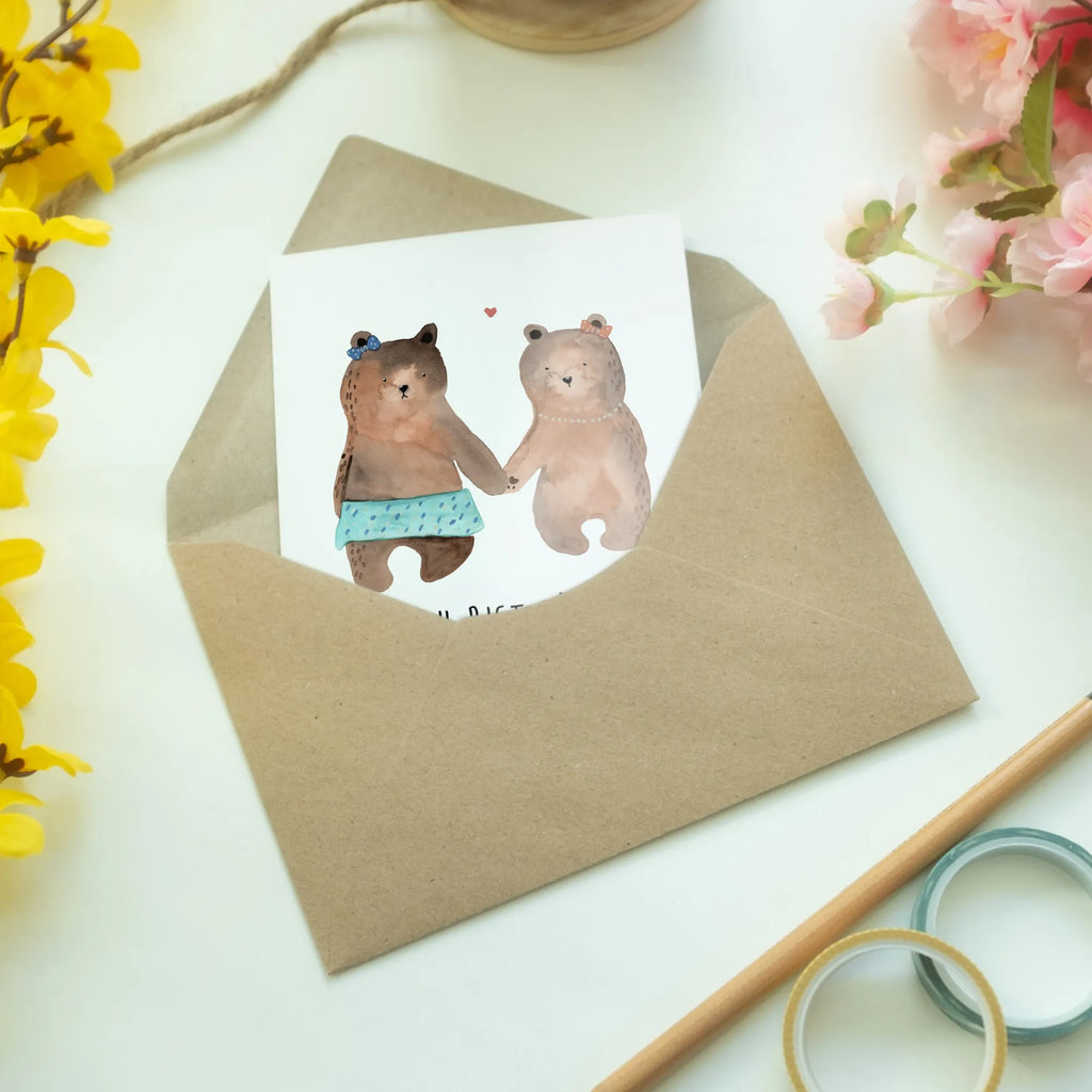 Greetings card bear Girlfriend greeting card, invitation card, folding card, wedding card, birthday card, bear, teddy, teddy bear, cuddly toy, bear girlfriend best friend love proof of love loves buddy buddy