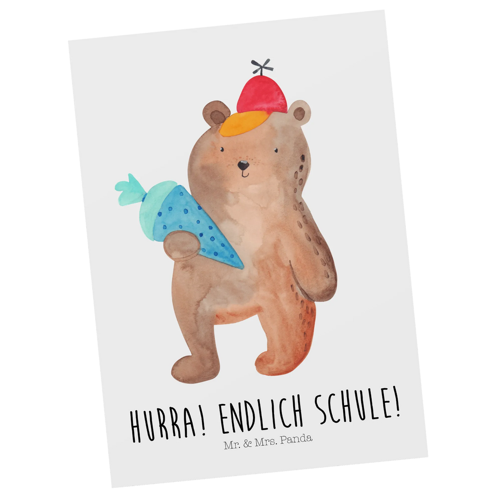 Postkarte Bär Schultüte Grußkarte, Motivkarte, Fotokarte, bildkarte, Ansichtskarten, einzelkarte, Designkarte, Postkarte, Kunstkarten, spruchkarte, Postkarten, Ansichtskarte, kunstkarte, Teddy, Bär, Teddybär, Schulbeginn, Schultüte, Schulanfang, Erster Schultag Geschenk, Einschulung Geschenk, Grundschule, Schule Geschenk, Bär Motiv