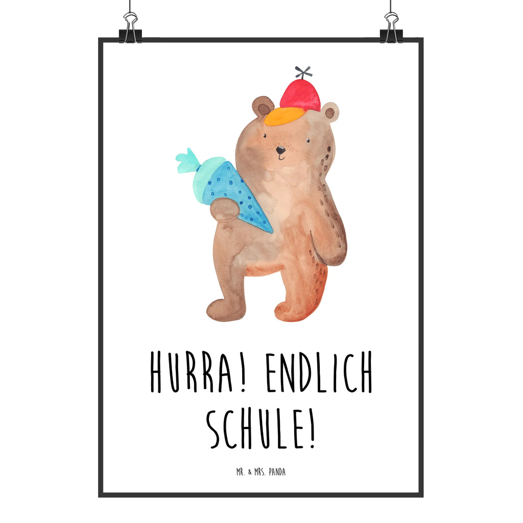 Plakat Niedźwiedź Torebka szkolna Bild für Wand, wanddruck, drucke, Mr. & Mrs. Panda Poster, Designposter, wanddeko, wandkunst, Plakat, Deko Bild, grafikposter, Kunstdruck, Wanddekoration, Posterdruck, kunstdruck poster, Wandbild, Wanddeko Bild, Bild, Wandposter, kunstposter, kunst für die wand, Poster, Wandschmuck, Teddybär, Bär, Teddy, Grundschule, Schulbeginn, Einschulung Geschenk, Schule Geschenk, Bär Motiv, Schultüte, Schulanfang, Erster Schultag Geschenk