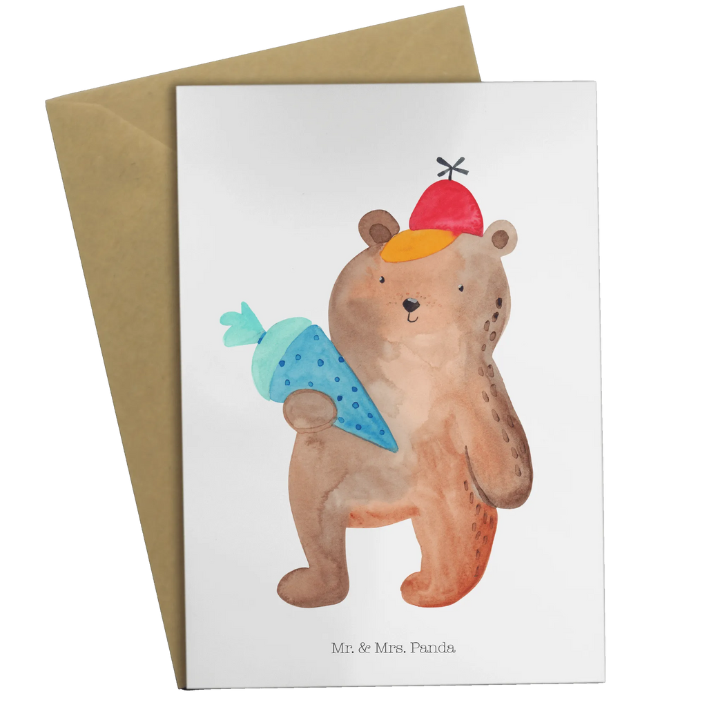 Grußkarte Bär Schultüte Einladungskarte, Geburtstagskarte, Ansichtskarten, Grußkarte, Glückwunschkarte, Klappkarte, Karte, Hochzeitskarte, Bär, Teddy, Teddybär, Einschulung Geschenk, Schulanfang, Bär Motiv, Schultüte, Schule Geschenk, Erster Schultag Geschenk, Schulbeginn, Grundschule