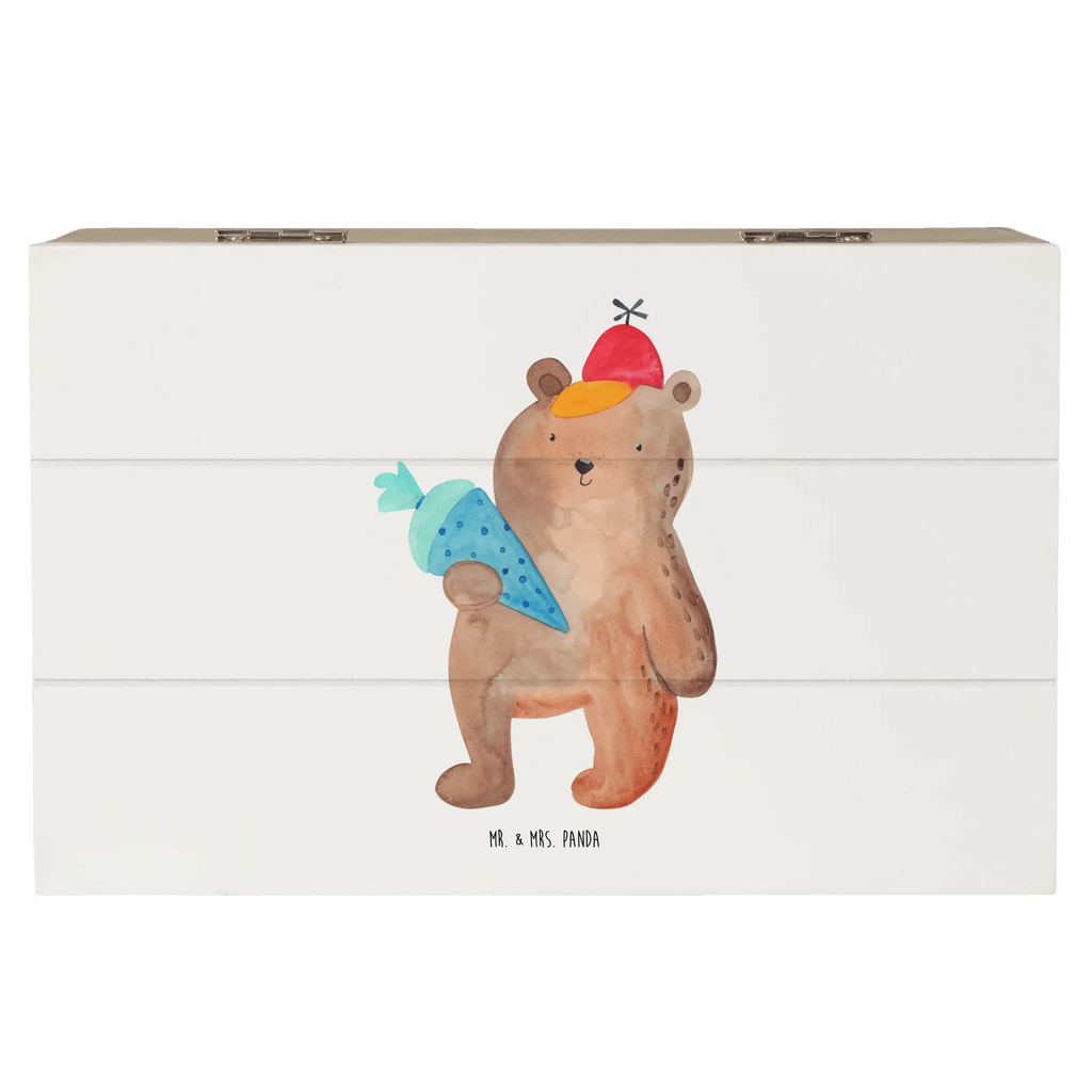 Wooden chest bear School cone Aufbewahrungsbox, Geschenkdose, Holzkiste, XXL, Schatzkiste, Erinnerungsbox, Schatulle, Geschenkbox, Dekokiste, Truhe, Erinnerungskiste, Kiste, Bär, Teddy, Teddybär, Bär Motiv, Einschulung Geschenk, Schulanfang, Schule Geschenk, Schulbeginn, Erster Schultag Geschenk, Grundschule, Schultüte