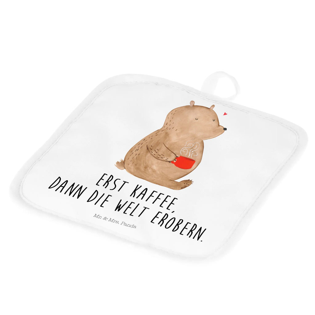2er Set Topflappen  Bär Kaffee 2er Set Topflappen, Topfhandschuhe, topfhalter, Topflappen 2er Set, Topfuntersetzer, Topflappen Set, Topflappenset, Topflappen, Teddy, Teddybär, Bär, Welt Erobern, Morgenroutine, Motivation, Kaffee, Welt Retten, Bären, Guten Morgen, Coffee