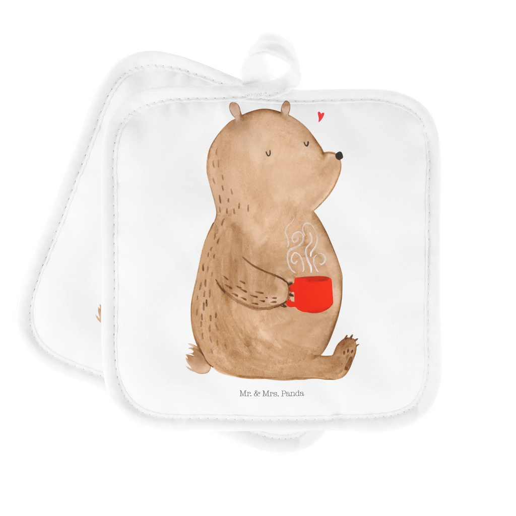 2er Set Topflappen  Bär Kaffee 2er Set Topflappen, Topfhandschuhe, topfhalter, Topflappen 2er Set, Topfuntersetzer, Topflappen Set, Topflappenset, Topflappen, Teddy, Teddybär, Bär, Welt Erobern, Morgenroutine, Motivation, Kaffee, Welt Retten, Bären, Guten Morgen, Coffee