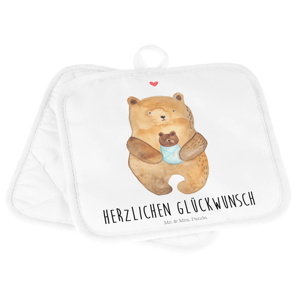 2er Set Topflappen  Bär Baby Topflappen 2er Set, Topflappen Set, Topflappenset, Topflappen, Topfhandschuhe, topfhalter, 2er Set Topflappen, Topfuntersetzer, Teddy, Teddybär, Bär, Täufling, Geburtstag, Geburt, Eltern, Nichte, Mutter, Baby, Glückwunsch, Taufe, Enkel, Enkelin, Neffe