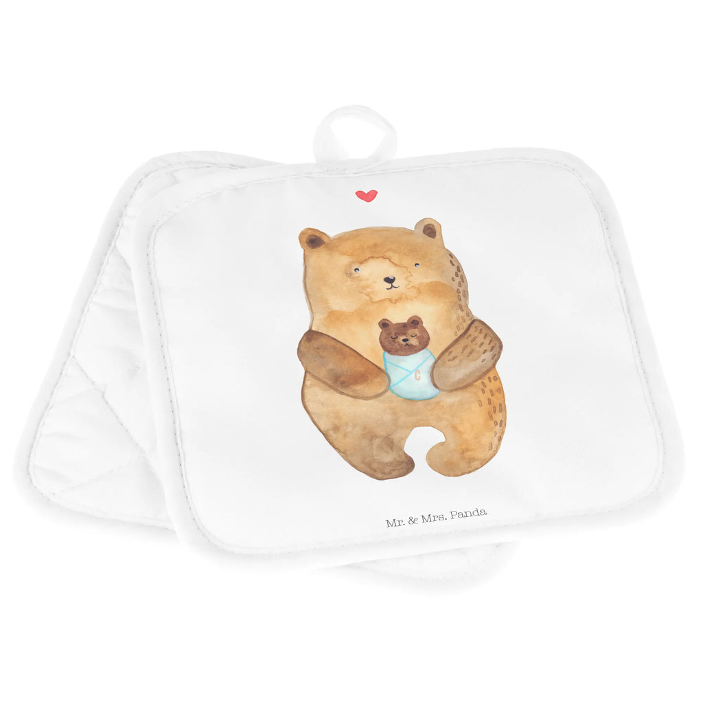 2er Set Topflappen  Bär Baby Topflappen 2er Set, Topflappen Set, Topflappenset, Topflappen, Topfhandschuhe, topfhalter, 2er Set Topflappen, Topfuntersetzer, Teddy, Teddybär, Bär, Täufling, Geburtstag, Geburt, Eltern, Nichte, Mutter, Baby, Glückwunsch, Taufe, Enkel, Enkelin, Neffe