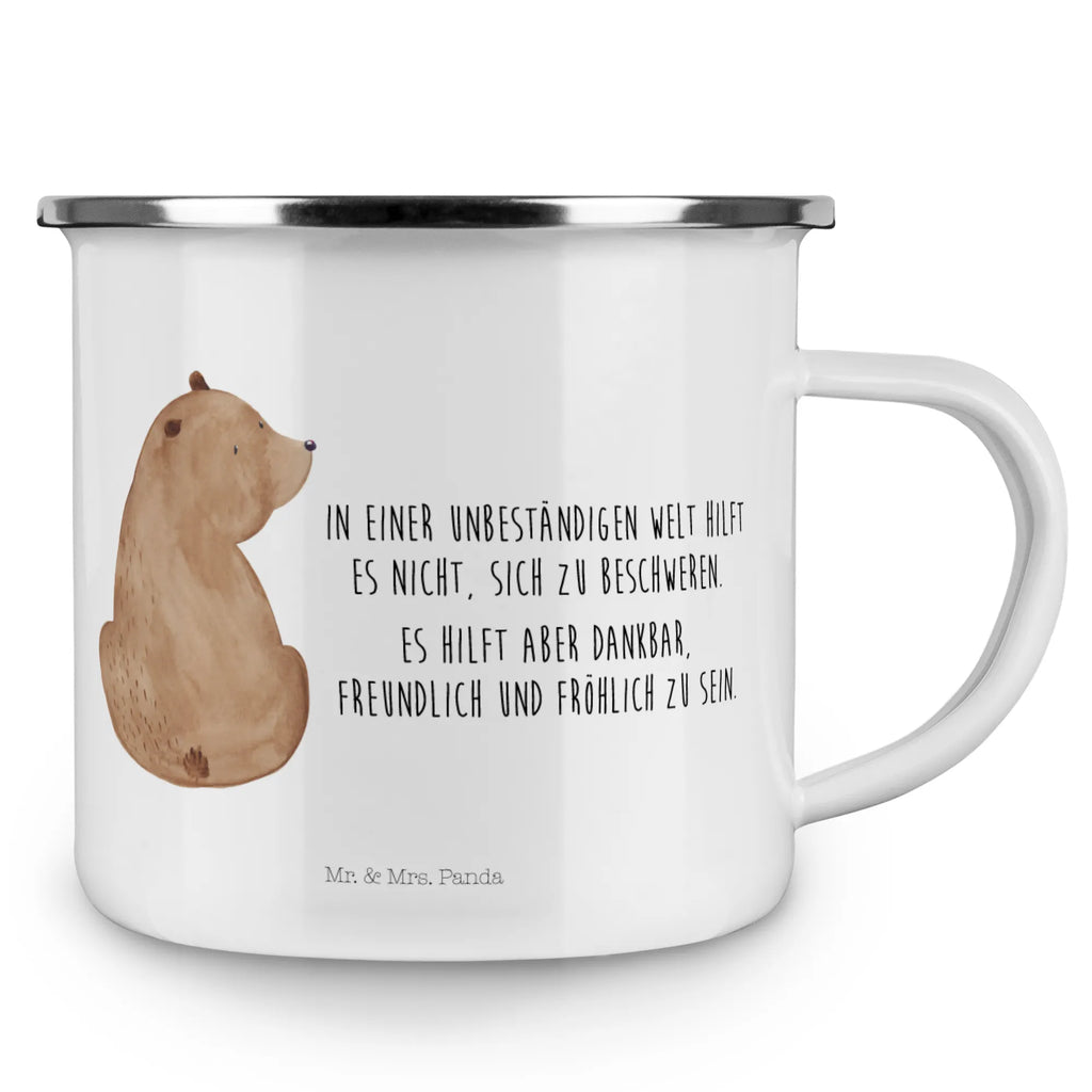 Kempingowy kubek emaliowany niedźwiedź spojrzenie przez ramię Niedźwiedź, Miś, Pluszowy miś