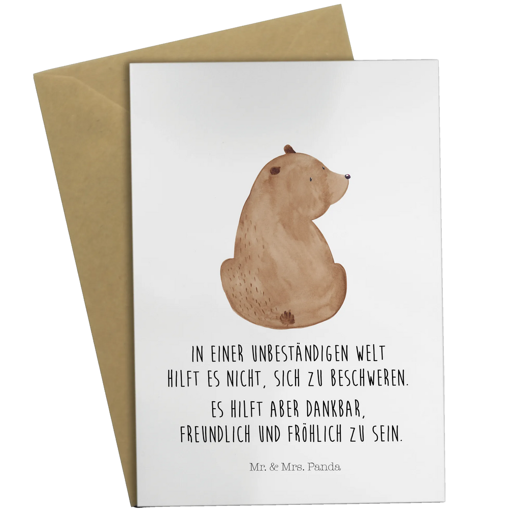Greetings card bear shoulder look Geburtstagskarte, Ansichtskarten, Karte, Glückwunschkarte, Einladungskarte, Hochzeitskarte, Grußkarte, Klappkarte, Bär, Teddy, Teddybär, Motivation, Bärenliebe, Weltansicht, Weisheit, Bären, Selbstachtung