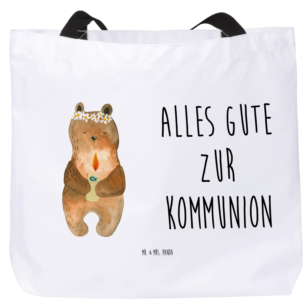 Shopper Bär Kommunion Strandtasche, Schultasche, Einkaufstasche, Alltagstasche, Freizeittasche, Schulbeutel, Shopper, Einkaufsbeutel, Tasche, Tragebeutel, Beutel, Bär, Teddy, Teddybär, Gottes Segen, katholisch, Taufkerze, Kommunion