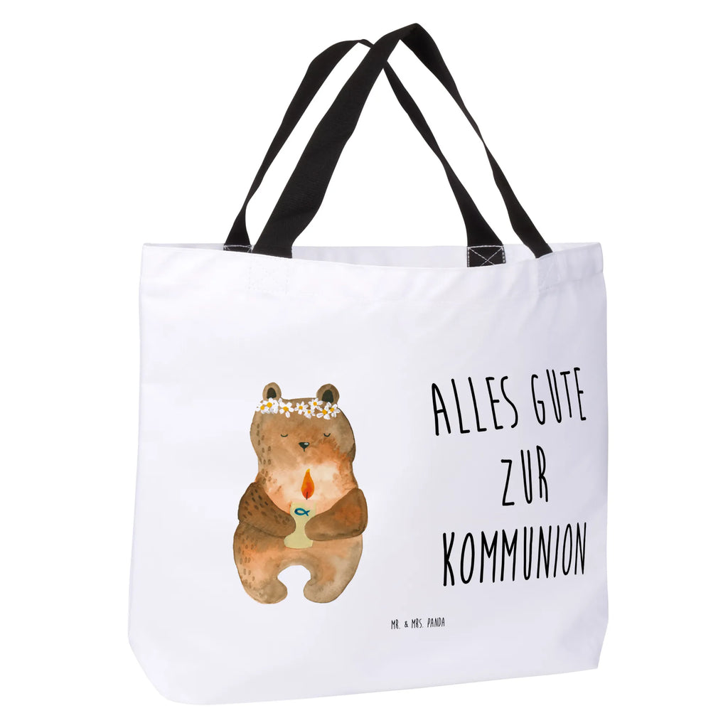 Shopper Bär Kommunion Strandtasche, Schultasche, Einkaufstasche, Alltagstasche, Freizeittasche, Schulbeutel, Shopper, Einkaufsbeutel, Tasche, Tragebeutel, Beutel, Bär, Teddy, Teddybär, Gottes Segen, katholisch, Taufkerze, Kommunion