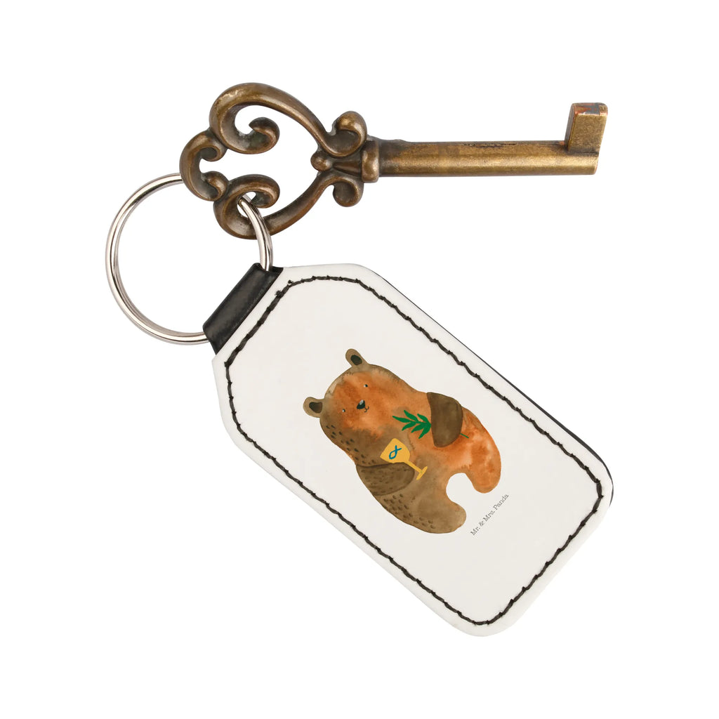 Rectangular key ring bear confirmation lucky charm, pendant, key ring, bag pendant, keychain, bear, teddy, teddy bear, cuddly toy, evangelic, confirmation, church, service