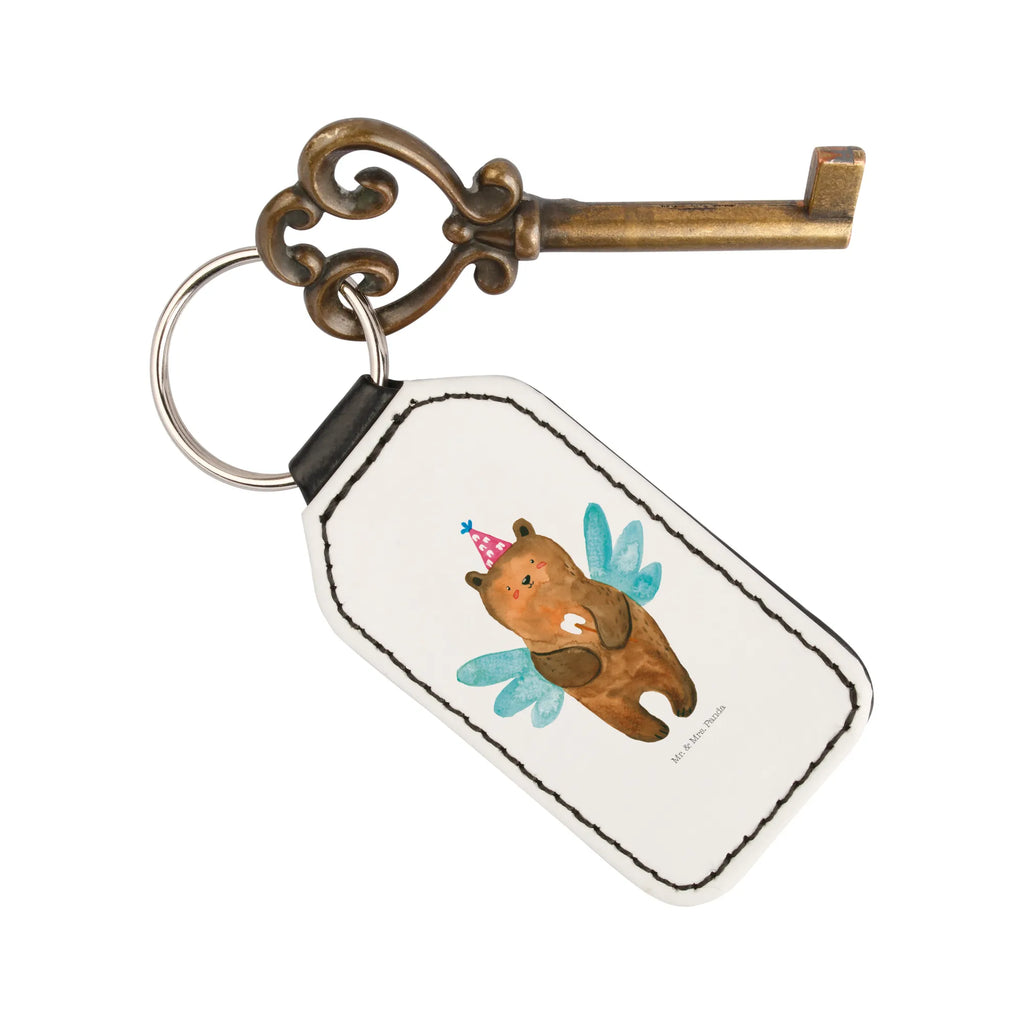 Rectangular key ring bear tooth fairy lucky charm, pendant, keychain, key ring, bag pendant, bear, teddy, teddy bear, cuddly toy, milk tooth, first tooth, Tooth fairy, fairy