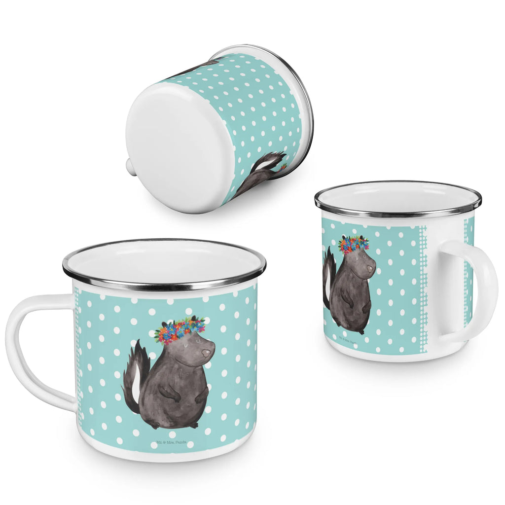 Camping Emaille Tasse Stinktier Mädchen metallbecher, wandertasse, Metalltasse, Teebecher, emaillebecher, Becher, Emailletasse, Tasse, Campingbecher, Blechtasse, Pott, Tasse Emaille, wanderbecher, Reisebecher, blechbecher, Emaille Tasse, reisetasse, Emaille Becher, Kaffeebecher, Campingtasse, Kaffeetasse, Teetasse, becher emaille, Trinkbecher, Stinktier, Skunk, Wildtier, Yoga, Raubtier, Stinker, Namaste, Stinki