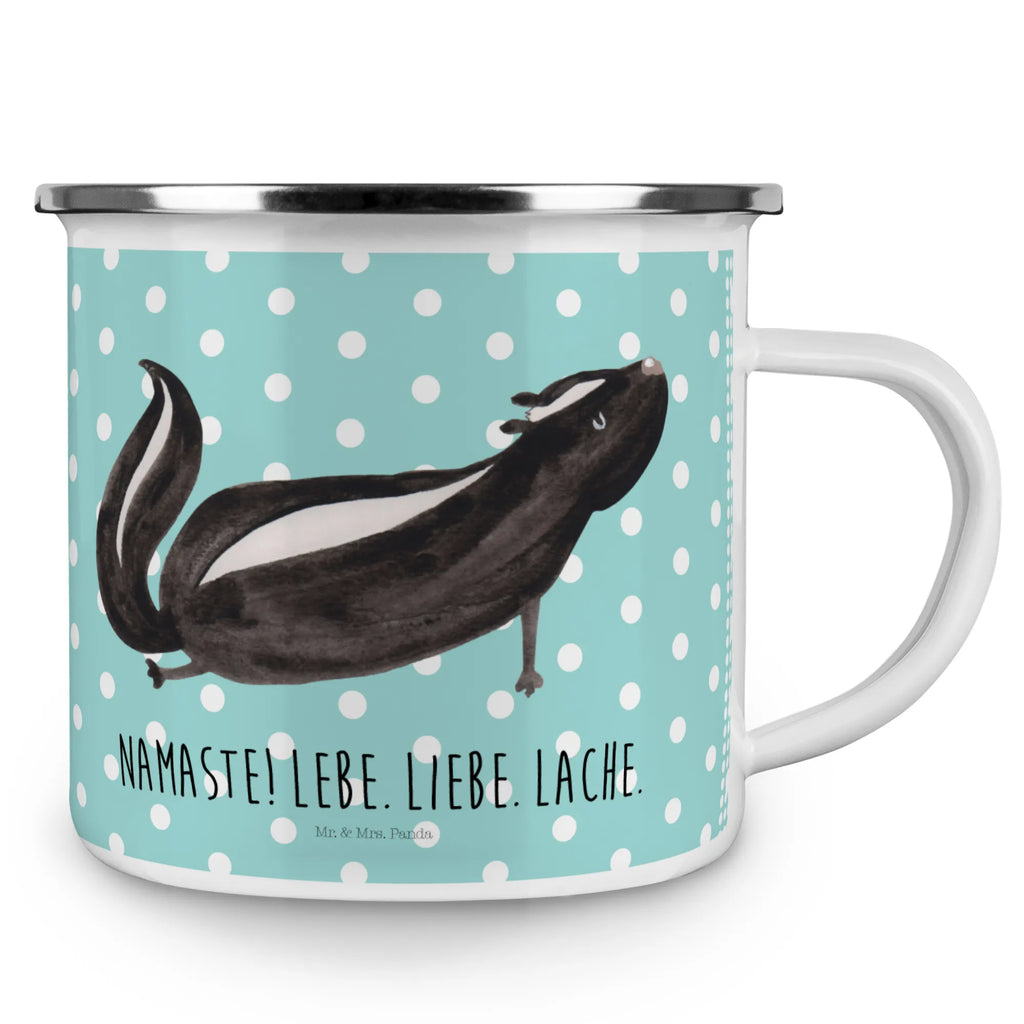 Kempingowy kubek emaliowany skunks Joga Emailletasse, Emaille Becher, wanderbecher, Campingtasse, blechbecher, becher emaille, Kaffeebecher, Emaille Tasse, Teetasse, Tasse Emaille, Becher, Kaffeetasse, Campingbecher, Pott, metallbecher, Blechtasse, Metalltasse, wandertasse, reisetasse, Tasse, Trinkbecher, emaillebecher, Teebecher, Reisebecher, Stinktier, Skunk, Lebe, Liebe, Stinker, Yoga, Wildtier, Stinki, Namaste, Raubtier, Lache