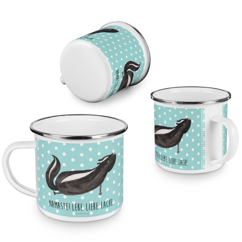 Kempingowy kubek emaliowany skunks Joga Emailletasse, Emaille Becher, wanderbecher, Campingtasse, blechbecher, becher emaille, Kaffeebecher, Emaille Tasse, Teetasse, Tasse Emaille, Becher, Kaffeetasse, Campingbecher, Pott, metallbecher, Blechtasse, Metalltasse, wandertasse, reisetasse, Tasse, Trinkbecher, emaillebecher, Teebecher, Reisebecher, Stinktier, Skunk, Lebe, Liebe, Stinker, Yoga, Wildtier, Stinki, Namaste, Raubtier, Lache