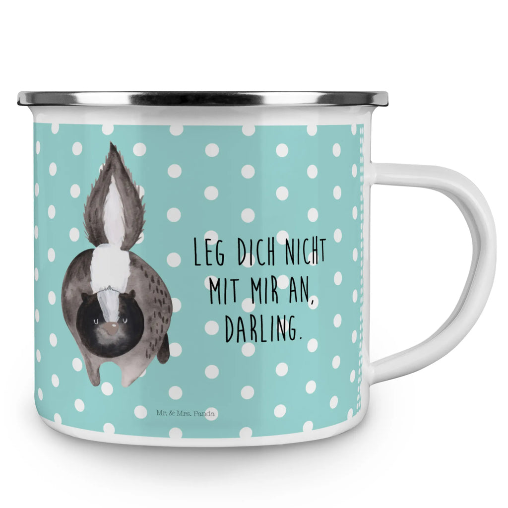 Kempingowy kubek emaliowany skunks atak Metalltasse, Emailletasse, Campingbecher, Trinkbecher, Teebecher, Emaille Tasse, Teetasse, reisetasse, Campingtasse, Tasse Emaille, wanderbecher, Emaille Becher, Kaffeebecher, Tasse, Pott, wandertasse, Becher, metallbecher, Blechtasse, becher emaille, emaillebecher, Reisebecher, blechbecher, Kaffeetasse, Stinktier, Skunk, Stinki, Drohung, Raubtier, Stinker, wütend, Wildtier
