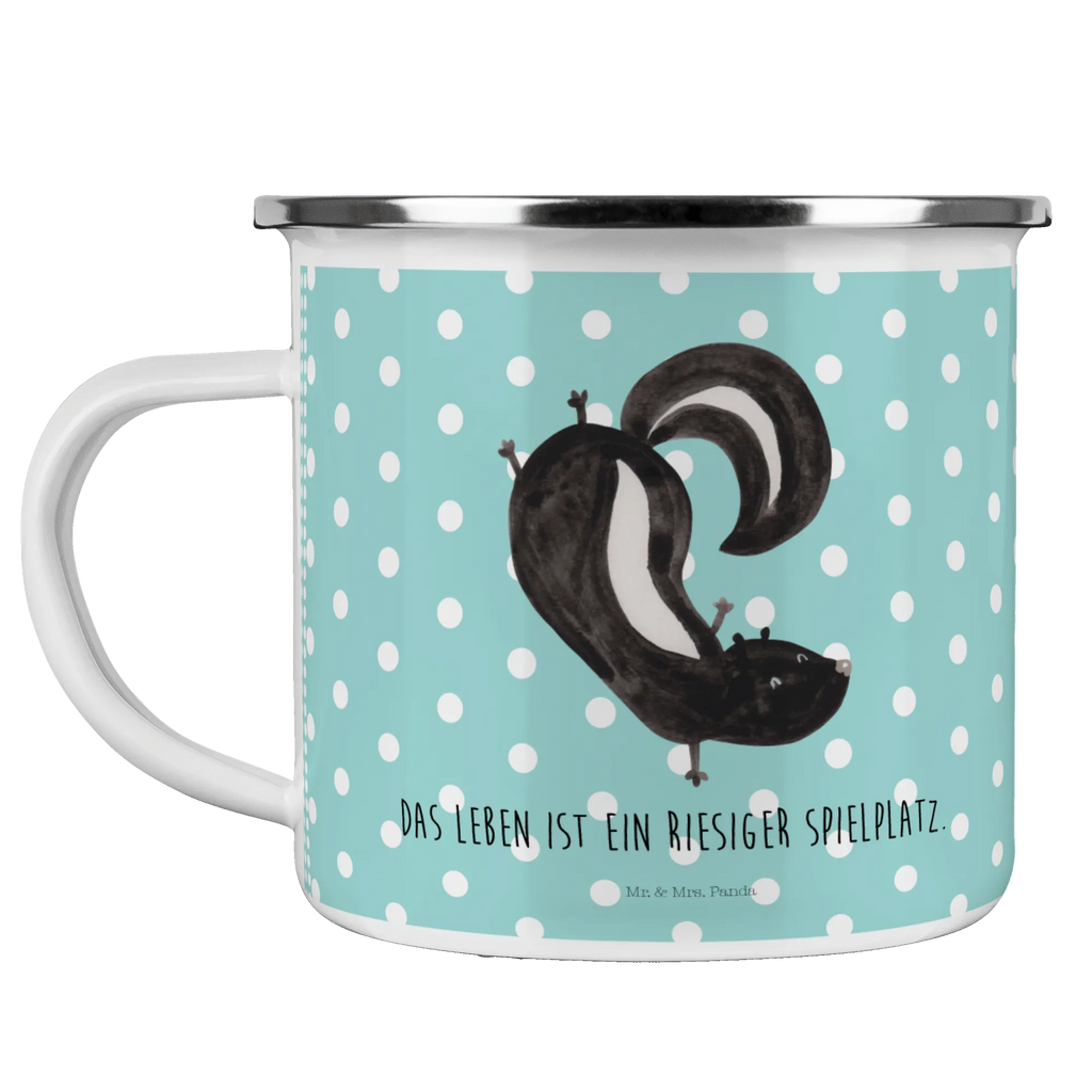 Kempingowy kubek emaliowany skunks stojka Stinktier, Skunk