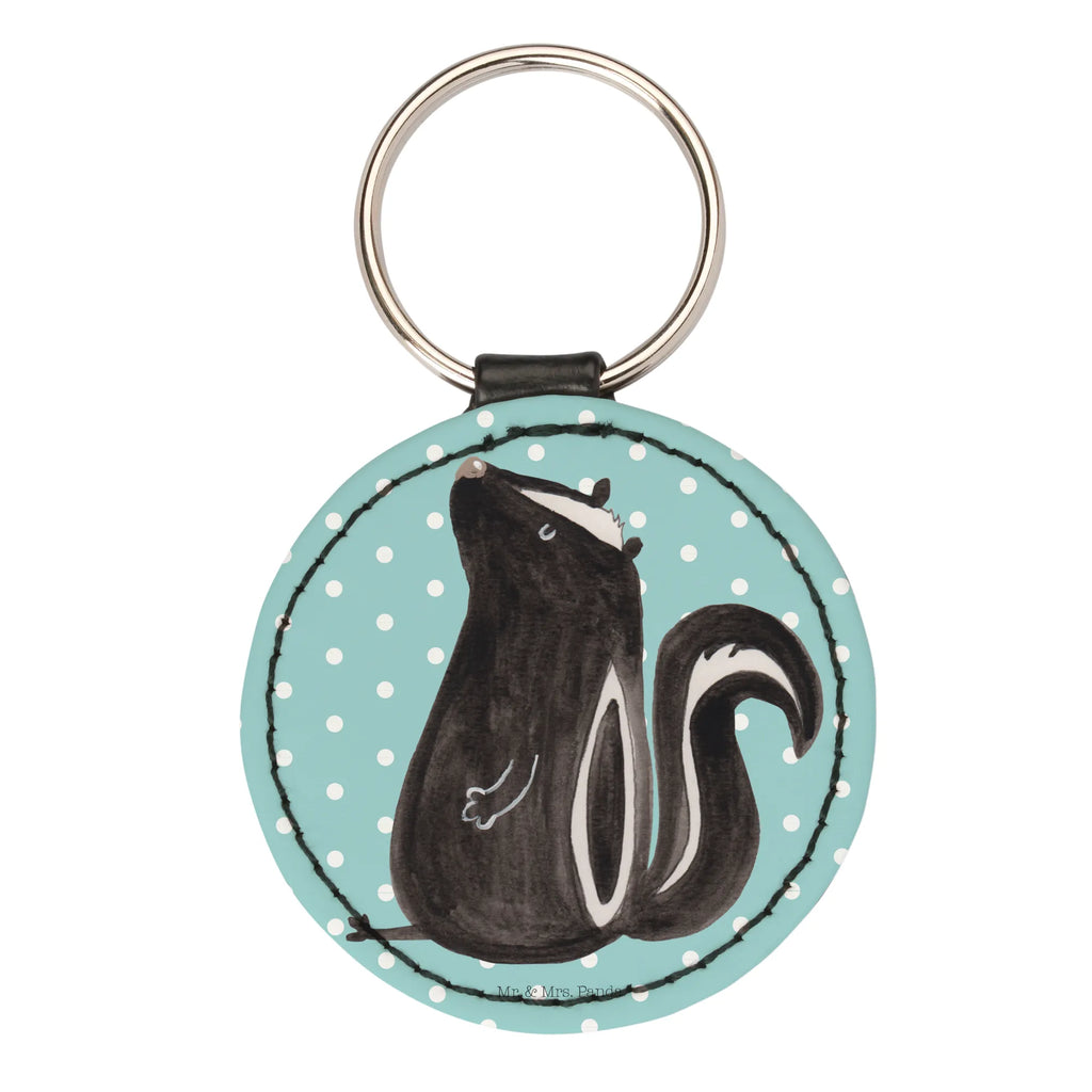 Round key ring skunk Sit pendant, key ring, bag pendant, lucky charm, keychain, Skunk, stinker, skunk, office, wild animal, predator, slogan, stinky, law, know-it-all