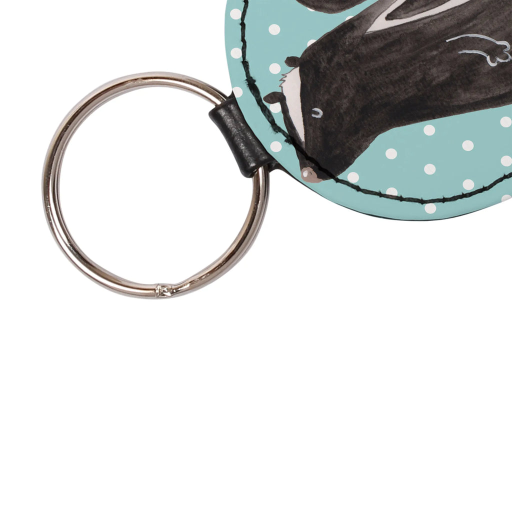 Round key ring skunk Sit pendant, key ring, bag pendant, lucky charm, keychain, Skunk, stinker, skunk, office, wild animal, predator, slogan, stinky, law, know-it-all