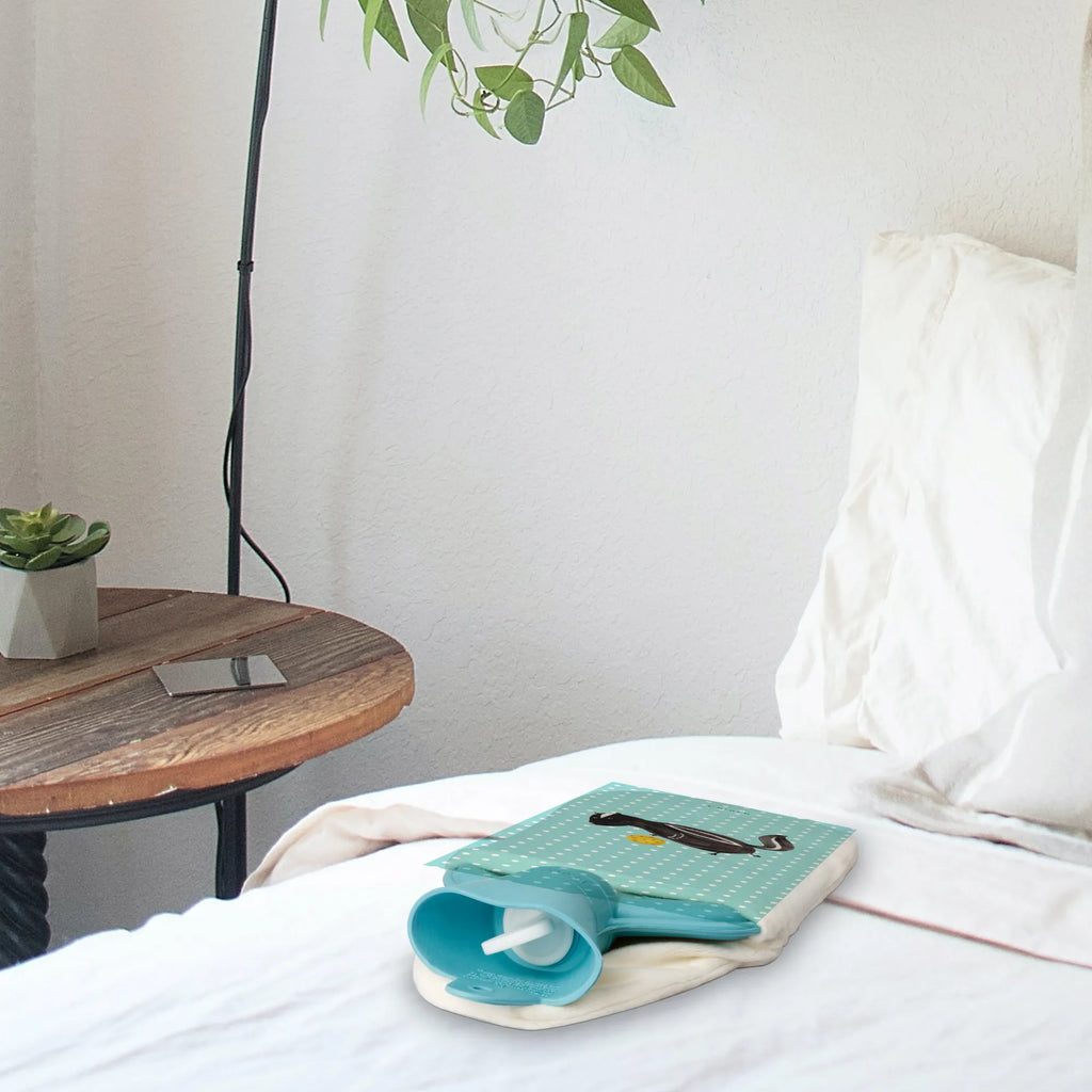 Termofor skunks piłka Körnerkissen, Kleine Wärmflasche, Wärmekissen, Wärmflaschenbezug, Wärmflasche mit Bezug, Wärmflasche, Kinderwärmflasche, Bettflasche, Stinktier, Skunk, Stinker, Wildtier, Raubtier, verspielt, Stinki, Weisheit