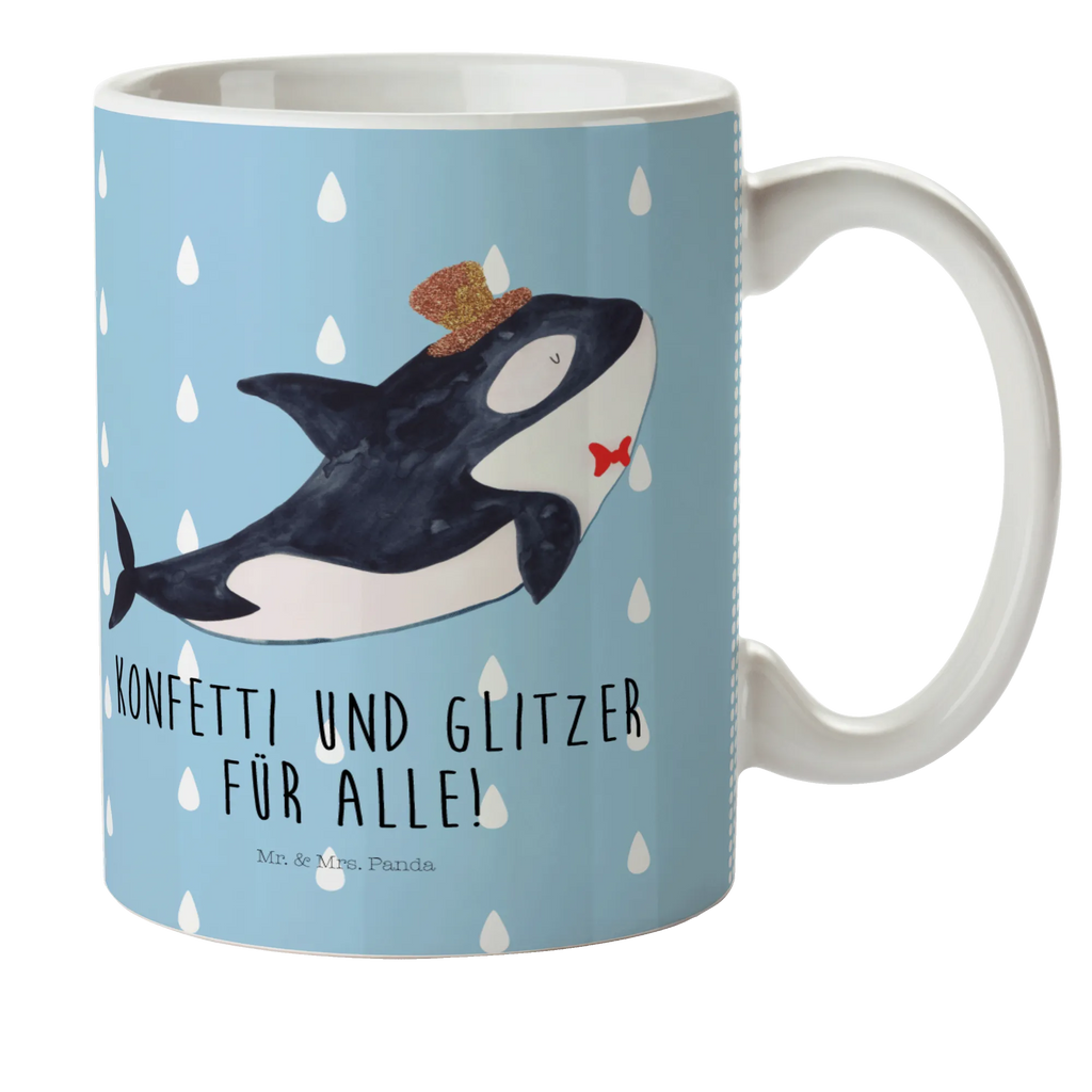 Child's mug orca cylinder coffee cup, kindergarten, camping mug, mug, plastic cup, drinking cup, Seafood, aquatic animals, ocean, sea, fish, shells, corals, reef, whale, narwhal, sea urchin, lobster, platypus, turtle, manatee, crocodile, orca, shrimp, gifts for seafood lovers, water world, underwater animals, underwater world, vacation, deep sea, seafood fans, gift ideas, seafood decoration, seafood posters, glitter, feast, confetti, party, celebration, congratulations, birthday
