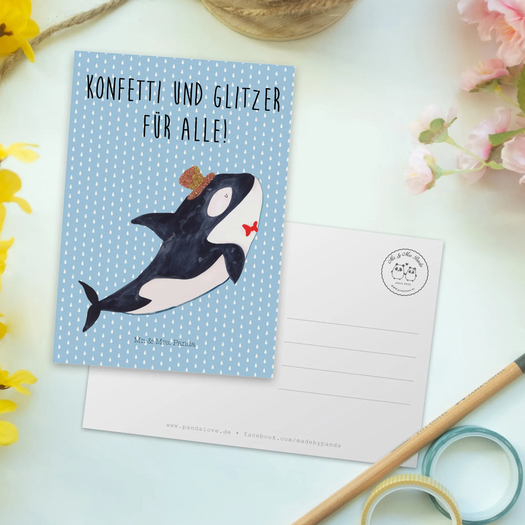 Postcard orca cylinder Einladungskarten Geburtstag, Einladungskarte, Ansichtskarten, Geschenkkarte, Karte, Grußkarte, Dankeskarte, Einladung, Ansichtskarte, Einladung Geburtstag, Postkarte, Geburtstagskarte, Meerestiere, Meer, Urlaub, Glückwunsch, Orca, Glitter, Glitzer, Konfetti, Geburtstag, Fest, Fete, Narwal, Feier