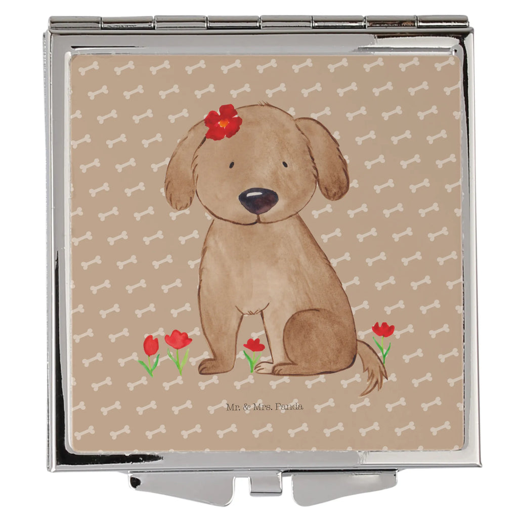 Kwadratowe lusterko do torebki pies Dama Pies, motyw psa, zwierzę domowe, rasa psa, miłośnik zwierząt, właściciel psa, powiedzenia