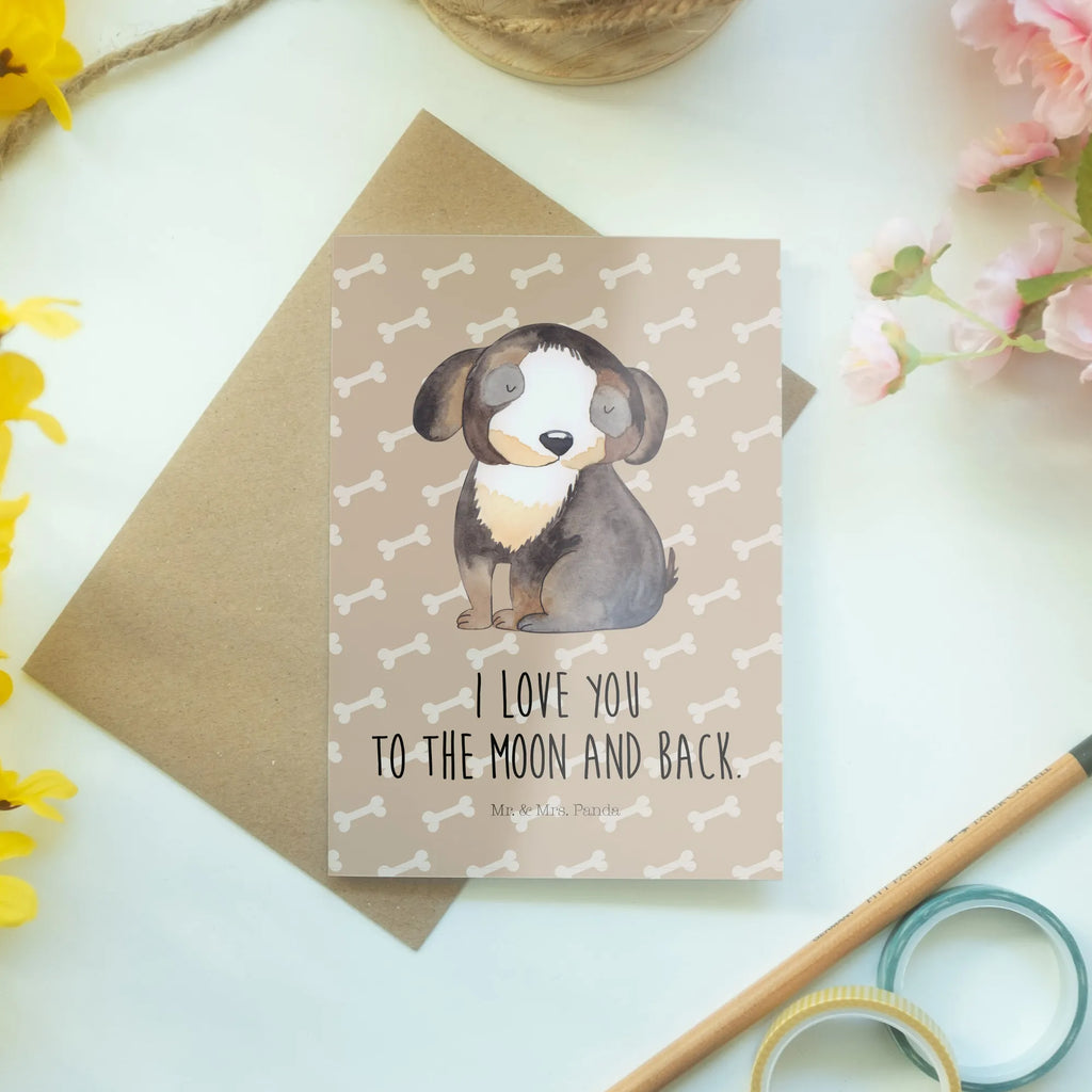 Grußkarte Hund entspannt Geburtstagskarte, Einladungskarte, Karte, Glückwunschkarte, Ansichtskarten, Grußkarte, Hochzeitskarte, Klappkarte, Hund, Hundemotiv, Haustier, Hunderasse, Tierliebhaber, Hundebesitzer, Sprüche, schwarzer Hund, Liebe, Hundeglück, Hundeliebe