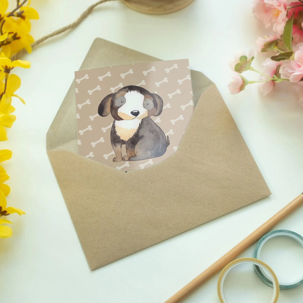 Grußkarte Hund entspannt Geburtstagskarte, Einladungskarte, Karte, Glückwunschkarte, Ansichtskarten, Grußkarte, Hochzeitskarte, Klappkarte, Hund, Hundemotiv, Haustier, Hunderasse, Tierliebhaber, Hundebesitzer, Sprüche, schwarzer Hund, Liebe, Hundeglück, Hundeliebe