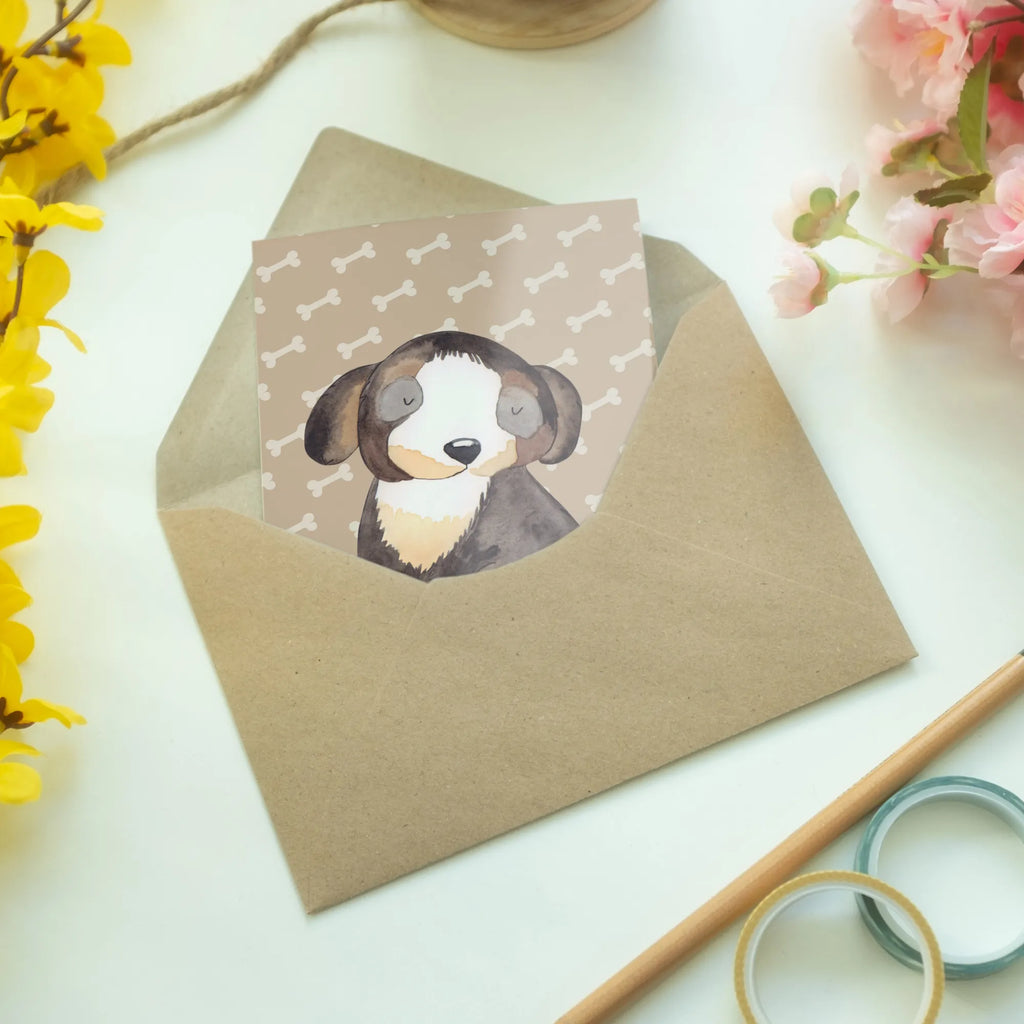 Grußkarte Hund entspannt Geburtstagskarte, Einladungskarte, Karte, Glückwunschkarte, Ansichtskarten, Grußkarte, Hochzeitskarte, Klappkarte, Hund, Hundemotiv, Haustier, Hunderasse, Tierliebhaber, Hundebesitzer, Sprüche, schwarzer Hund, Liebe, Hundeglück, Hundeliebe