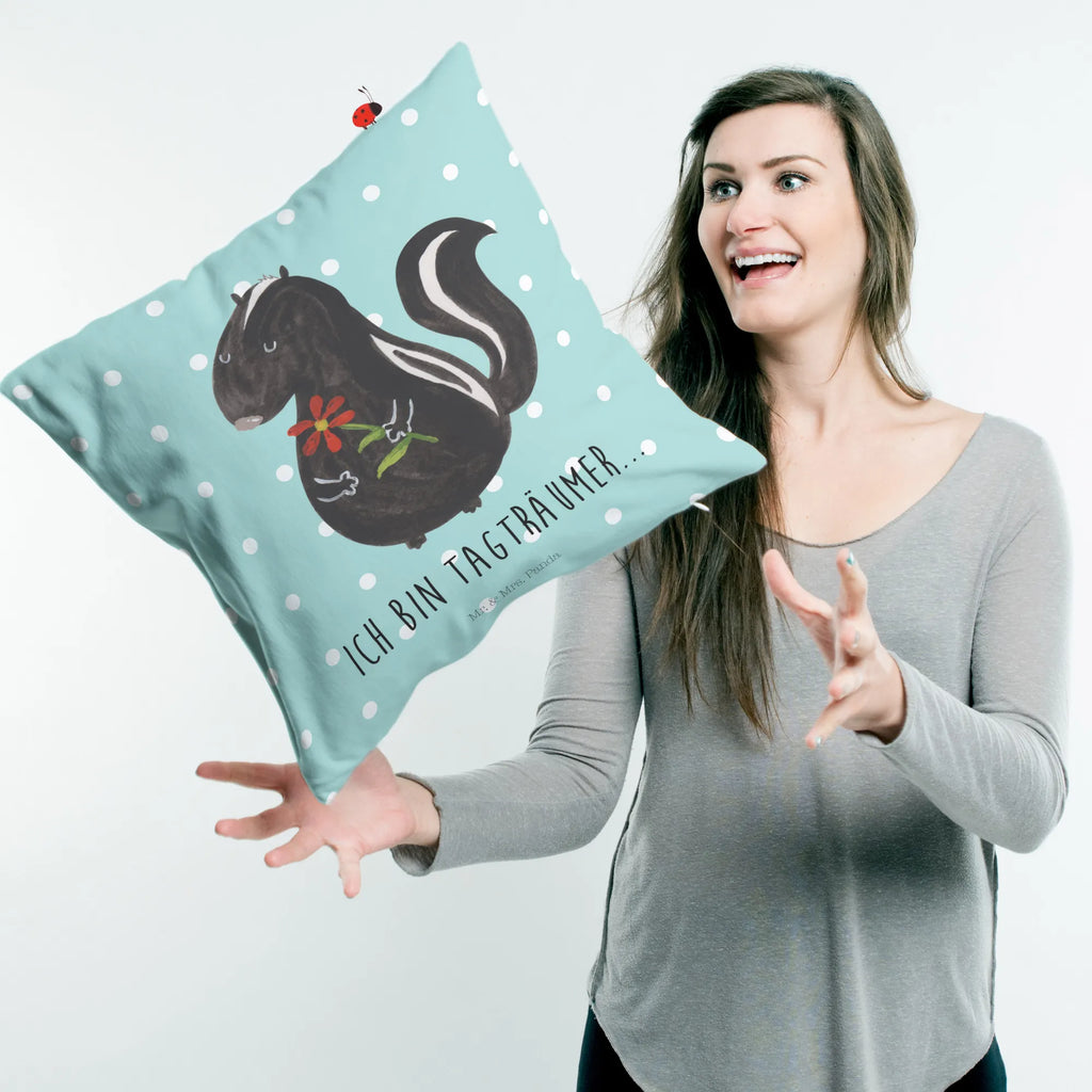 Cushion skunk flower settee, 40x40, fluffy, pad, cushion, sofa, couch, pillow case, pillows, 40 x 40, bed, soft, Pillow, bedroom, Skunk, dreams, stink, stinker, skunk, predator, daydreamer, wild animal, dreamy