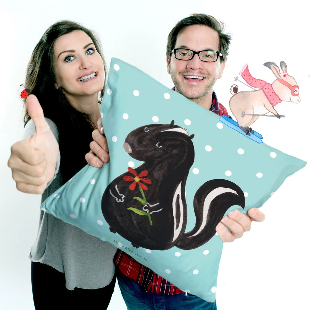 Cushion skunk flower settee, 40x40, fluffy, pad, cushion, sofa, couch, pillow case, pillows, 40 x 40, bed, soft, Pillow, bedroom, Skunk, dreams, stink, stinker, skunk, predator, daydreamer, wild animal, dreamy