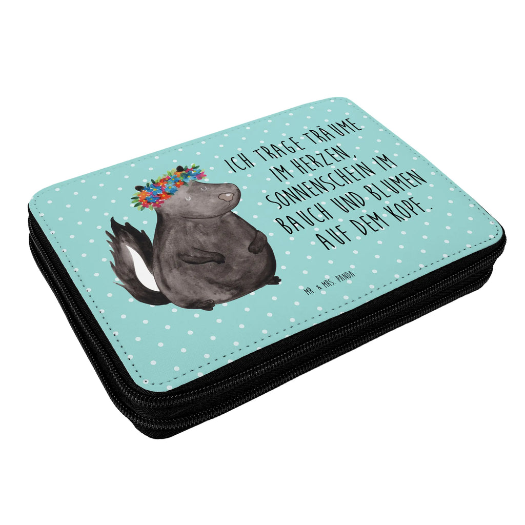 Leather folder skunk Girl child, primary school, enrolment, motif, pencil bag, school, pupil, gift, pencil case, pen roll, Skunk, Namaste, Stinky, Love, Wild animal, Stinker, Predator, Yoga, Laugh, Live