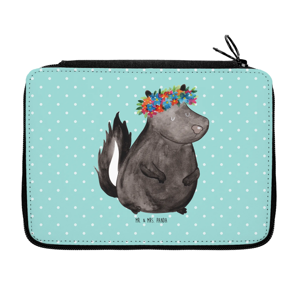 Leather folder skunk Girl child, primary school, enrolment, motif, pencil bag, school, pupil, gift, pencil case, pen roll, Skunk, Namaste, Stinky, Love, Wild animal, Stinker, Predator, Yoga, Laugh, Live