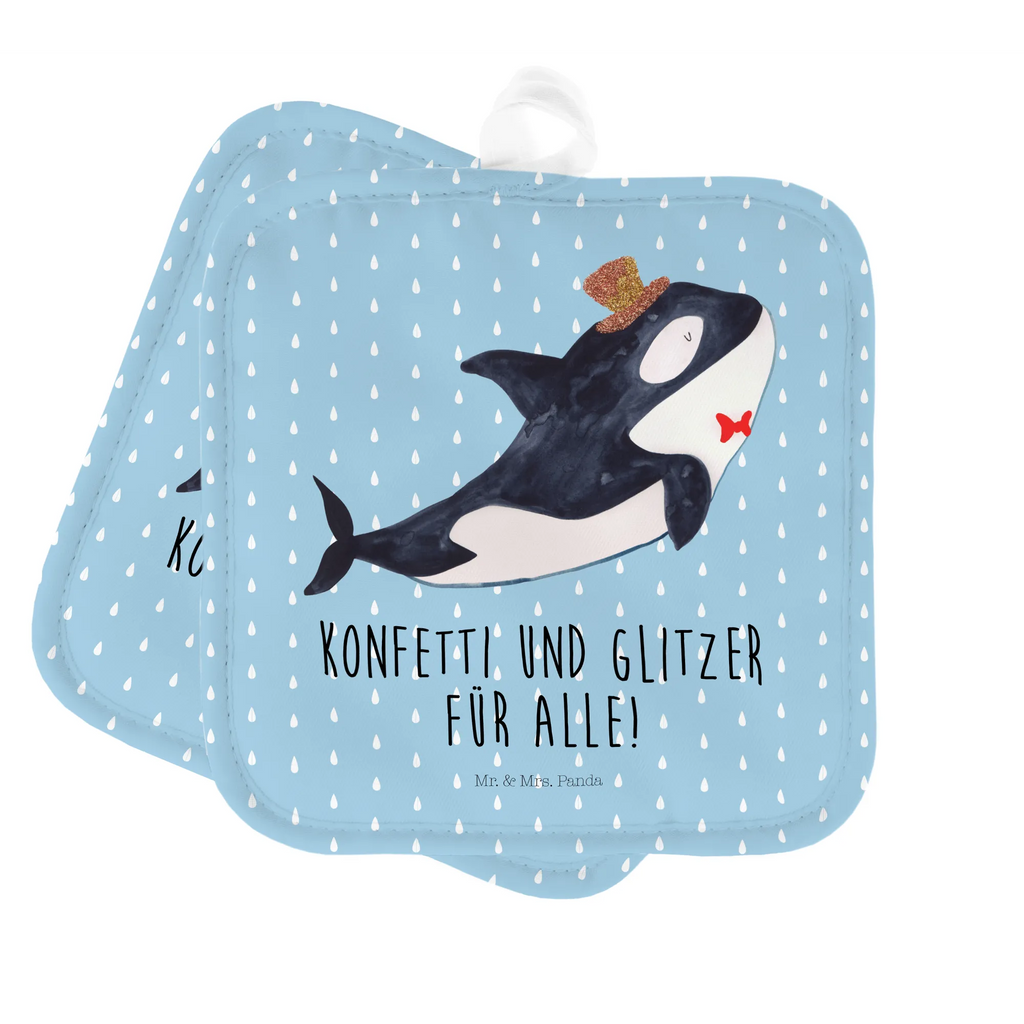 2er Set Topflappen  Orca Zylinder Topflappen 2er Set, Topfuntersetzer, Topflappen, topfhalter, Topfhandschuhe, 2er Set Topflappen, Topflappen Set, Topflappenset, Meerestiere, Urlaub, Meer, Geburtstag, Glückwunsch, Narwal, Orca, Fest, Glitzer, Glitter, Feier, Konfetti, Fete