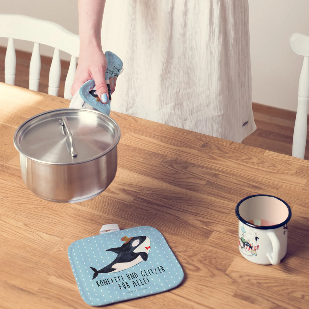 2er Set Topflappen  Orca Zylinder Topflappen 2er Set, Topfuntersetzer, Topflappen, topfhalter, Topfhandschuhe, 2er Set Topflappen, Topflappen Set, Topflappenset, Meerestiere, Urlaub, Meer, Geburtstag, Glückwunsch, Narwal, Orca, Fest, Glitzer, Glitter, Feier, Konfetti, Fete