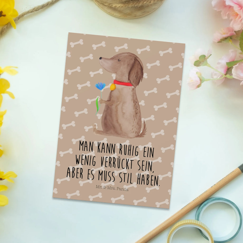 Postcard Dog flower einzelkarte, Motivkarte, Postkarte, Ansichtskarte, Designkarte, Grußkarte, Ansichtskarten, Kunstkarten, Postkarten, bildkarte, spruchkarte, Fotokarte, kunstkarte, Haustier, Hundemotiv, Tierliebhaber, Hunderasse, Hund, Hundebesitzer, Sprüche, Frauchen, Hundeliebe, Hunde