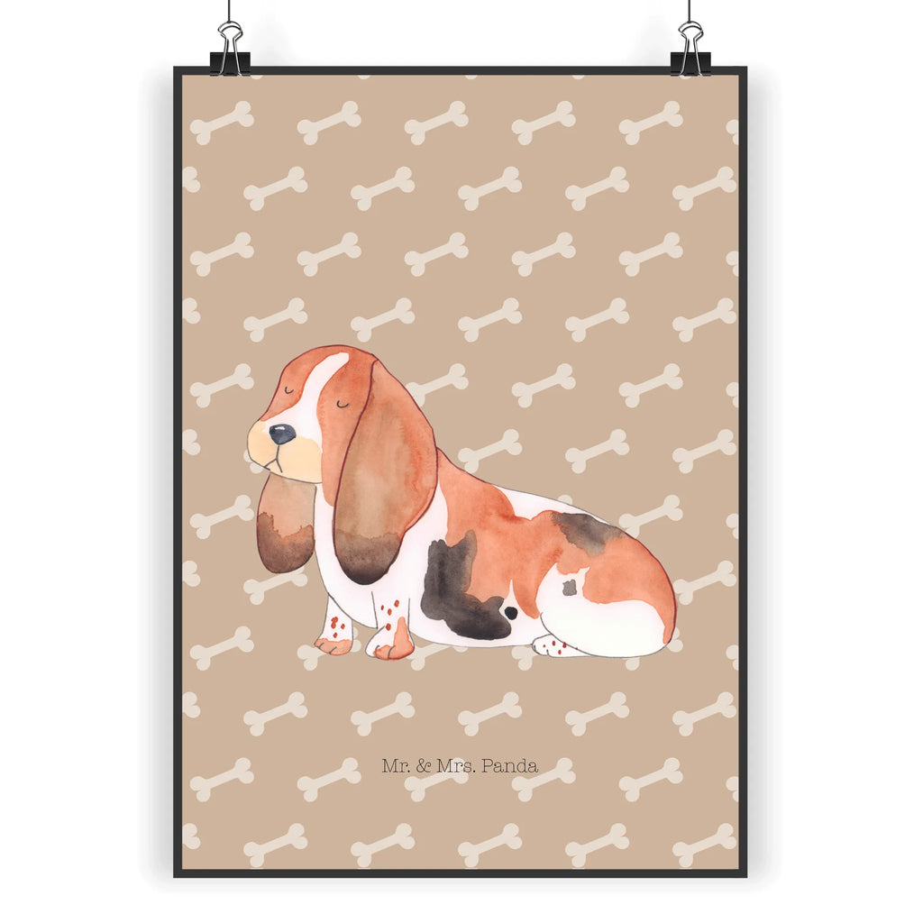 Poster Dog Basset Hound Wanddeko Bild, Wandposter, Wanddeko, Handgemaltes Poster, Kunstdruck, Kinderposter, Küchenposter, Raumdekoration, Posterdruck, Bild, Poster, Wanddekoration, Mr. & Mrs. Panda Poster, Designposter, Hund, Hundemotiv, Haustier, Hunderasse, Tierliebhaber, Hundebesitzer, Sprüche, Basset Hound, Hundeliebe, Basset, kinderlos