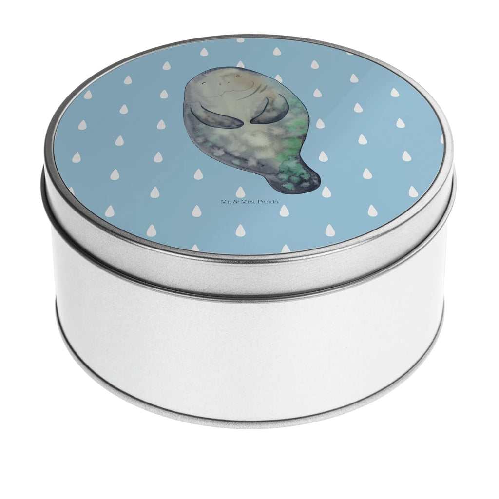 okrągła puszka z blachy morska krowa Szczęśliwy Zwierzeta morskie, Morze, Wakacje